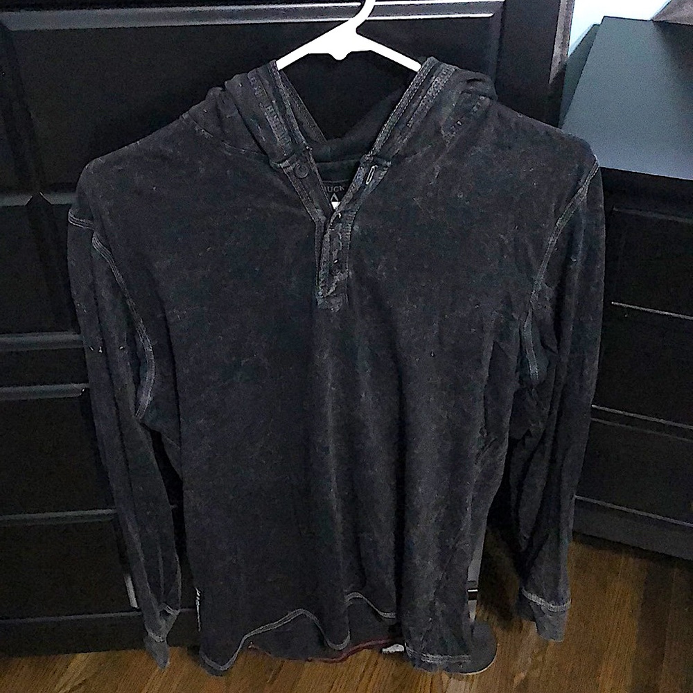 Buckle. Mens Henley hoodie. Medium. Soft. Long sleeve.